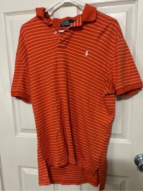Ralph Lauren Orange Striped Short-Sleeve Polo